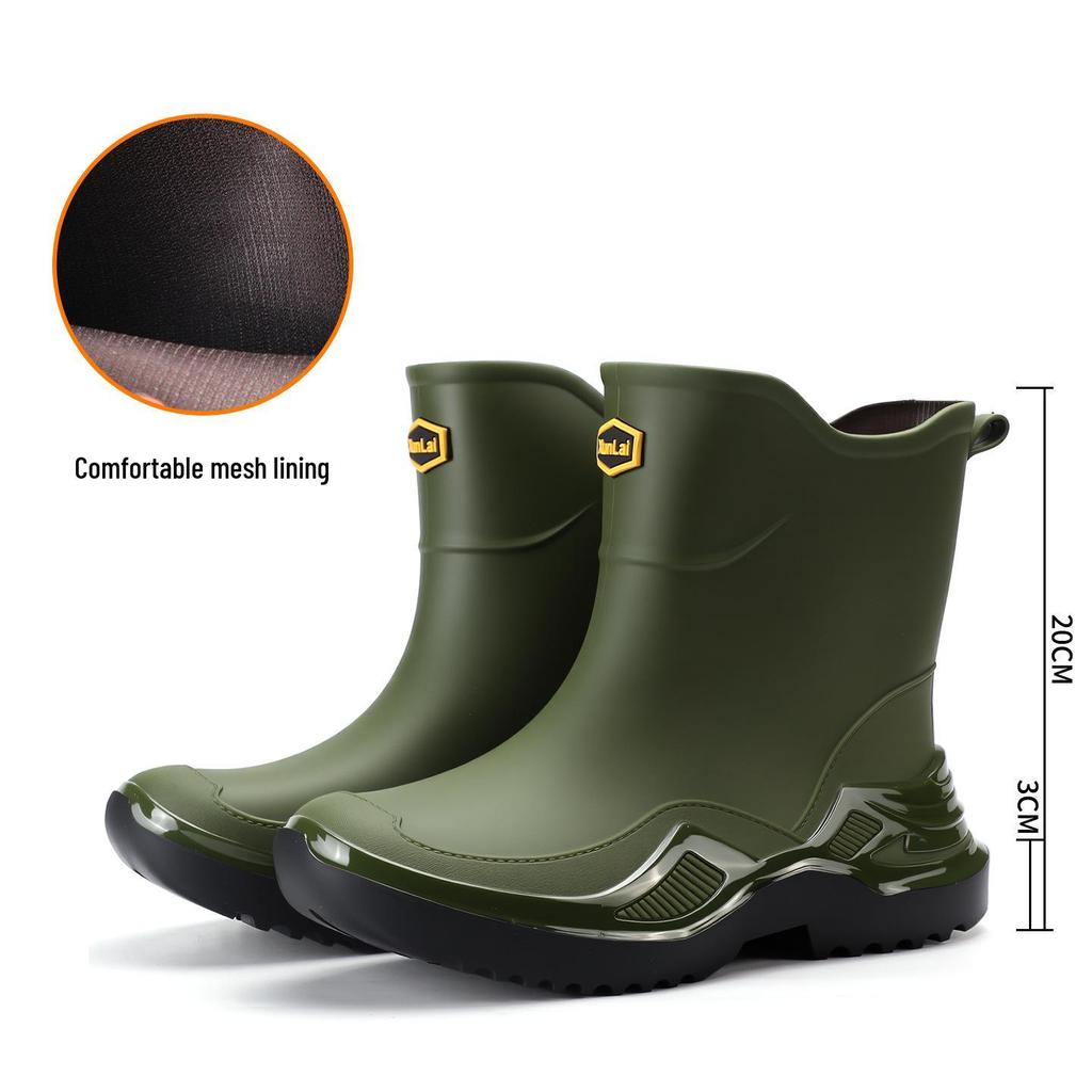 Men's Outdoor Non-Slip Waterproof Rain Boots for Mountain Climbing & Fishing