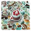 Exquisite Thin Cartoon Cake & Dessert Graffiti Stickers - 50 Sheets for Tablet, Water Bottle, or Desktop Decoration