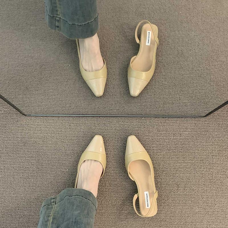 Summer Gladiator Cover Toe Women Sandals Shoes Fashion Shallow Slip On Ladies Casual Low Heel Sandalias