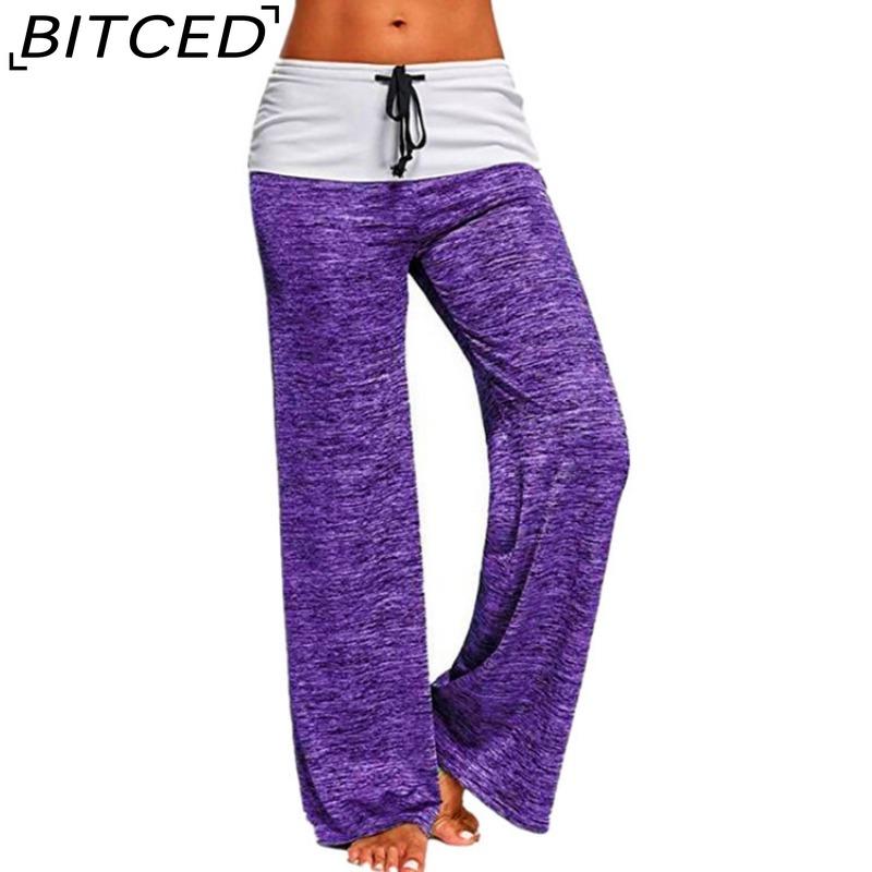 

BITCED Женские модные повседневные однотонные брюки и капри с принтом XXL фиолетовый