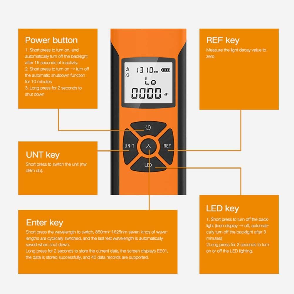 G10 High Precision Optical Power Meter FTTH Fiber Optic Power Meter with Flash Light OPM FC/SC/ST Rechargeable Battery