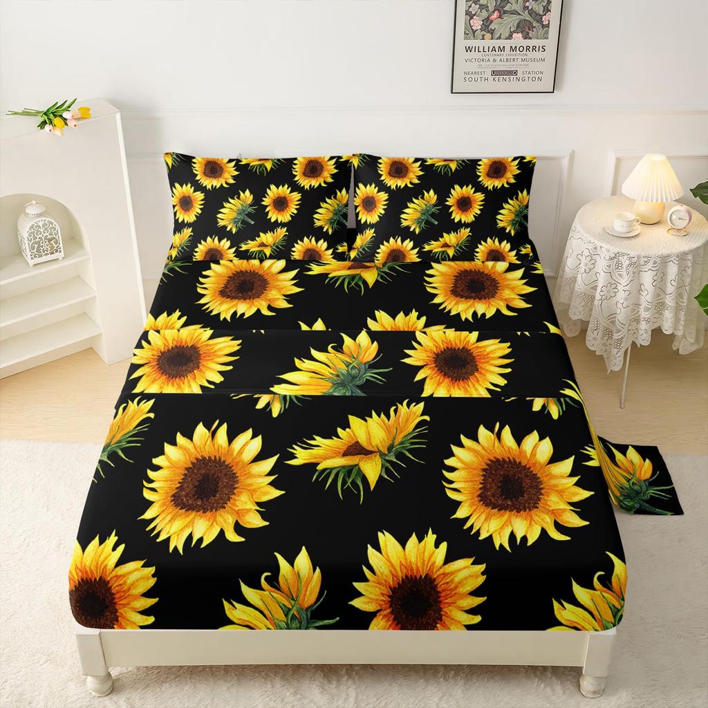 Ice Hockey Player Pattern Sheet Four Piece Bedding Set Bedroom Room Dormitory Bedding Decoration