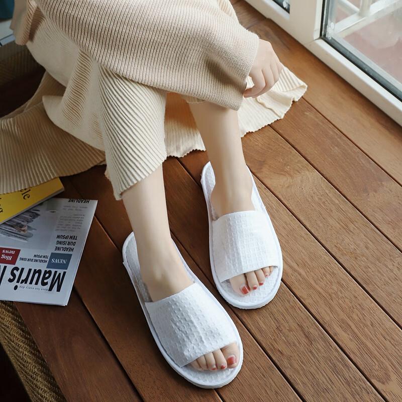 ntoge Disposable Waffle Slippers for Travel & Hospitality (5 Pairs)