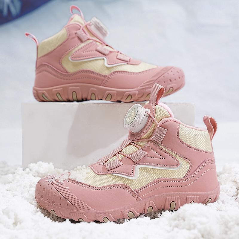 Kids Anti Slip Hiking Shoes Winter Plush Kids Trekking Sneakers Four Seasons Climbing Shoes Child Sport Footwear For Boys&Girls