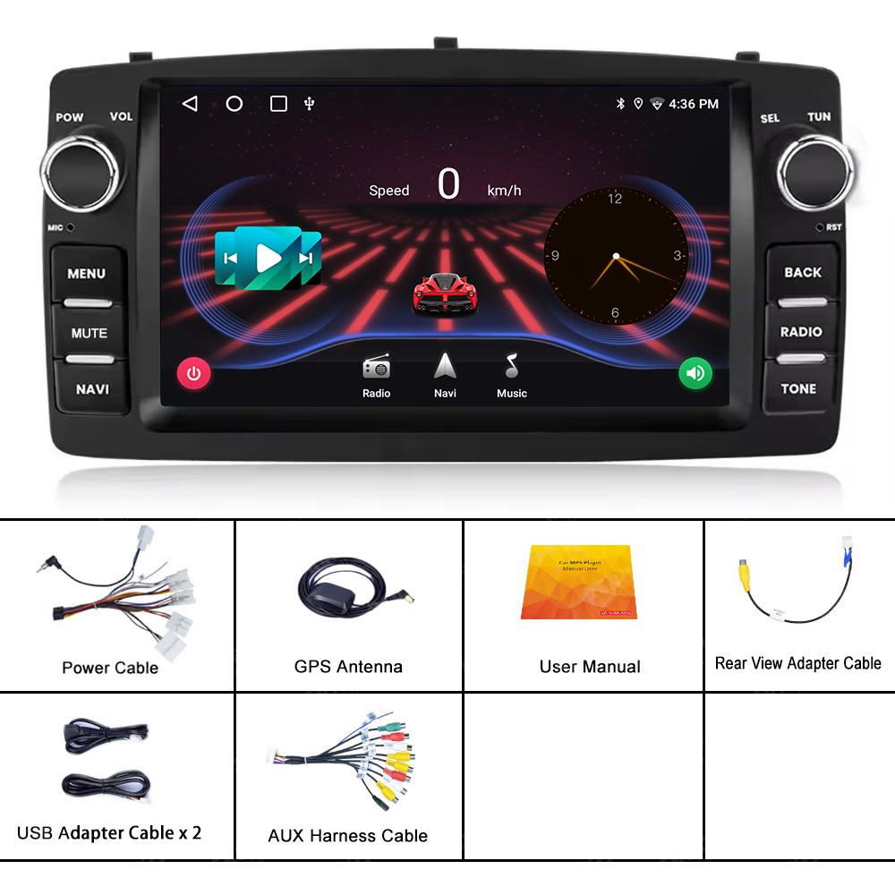 2din Android 12 Wireless CarPlay Android auto Ραδιόφωνο αυτοκινήτου Πολυμέσα GPS για Toyota Corolla E120 2003-2006 BYD F3 Stereo