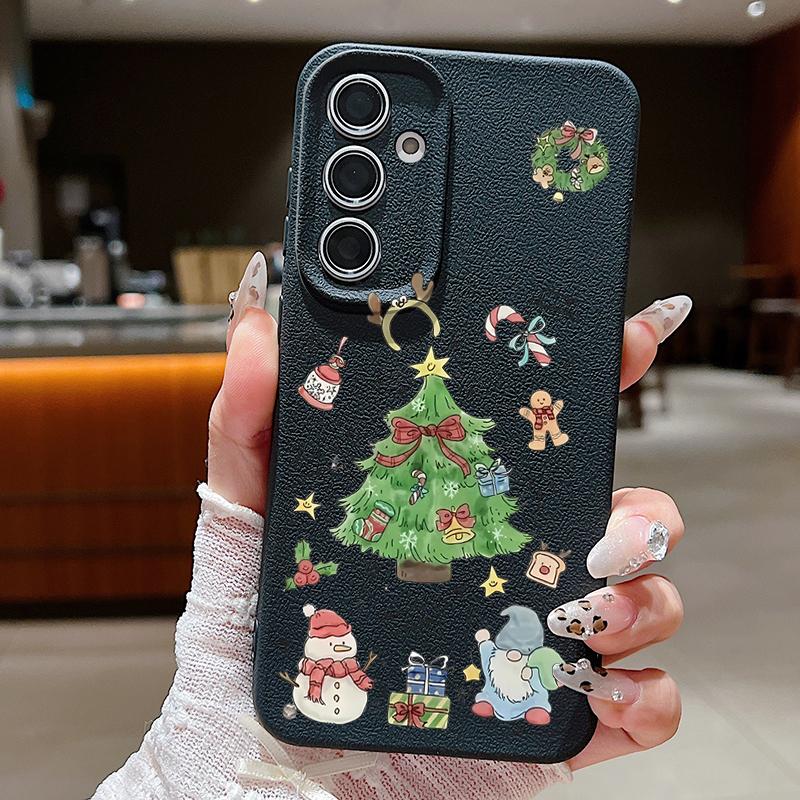 

Чехол Рождественская елка для Samsung Galaxy S25 S24 S22 Ultra S23 FE A17 A56 A36 A26 A55 A16 A15 A25 A54 5G Мягкий ТПУ чехол для телефона Samsung Galaxy A36 чёрный