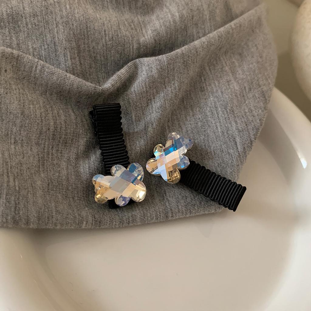 Super flash rhinestone hairpin cute bear small bangs clip feeling side bangs clip sweet hair accessories