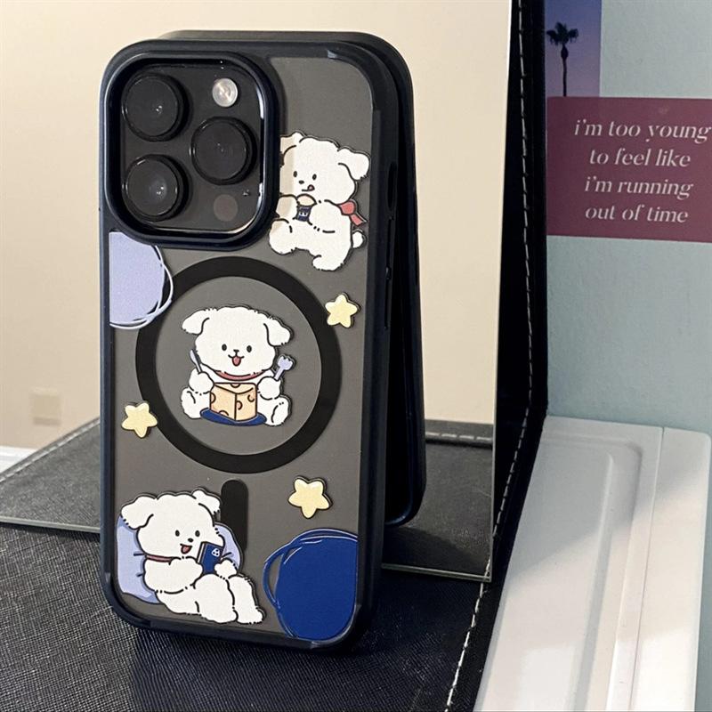 

For Apple 15promax Phone Case Magnetic Suction New Transparent Magnetic Suction Phone Case Strong Magnetic Female High-end Feeling Light Luxury For iPhone 17PROMAX