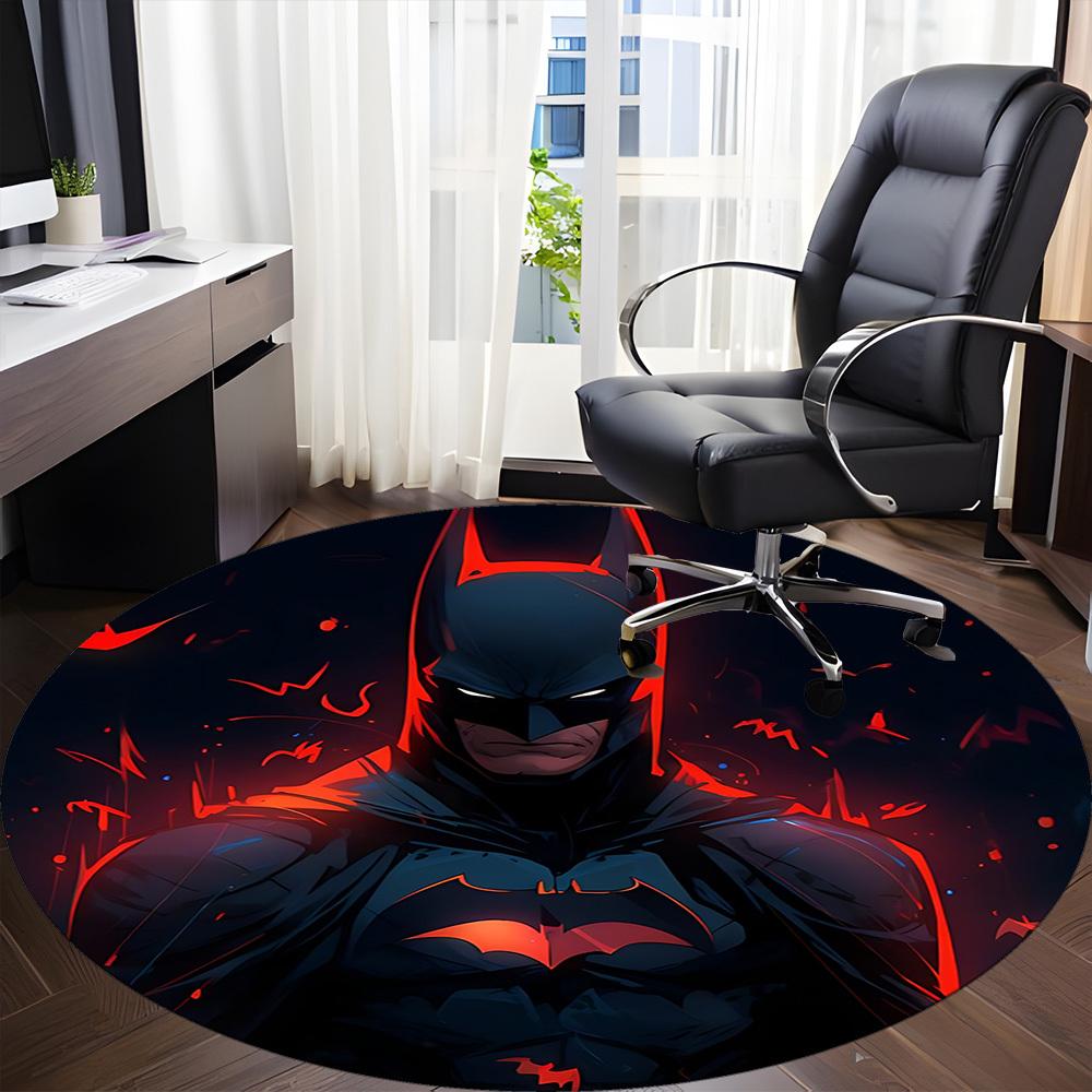 1pc Batman Office Round Area Rug, Under Office Chairs Bedroom Living Room Home Decor, Room Deco, Available in Various Sizes