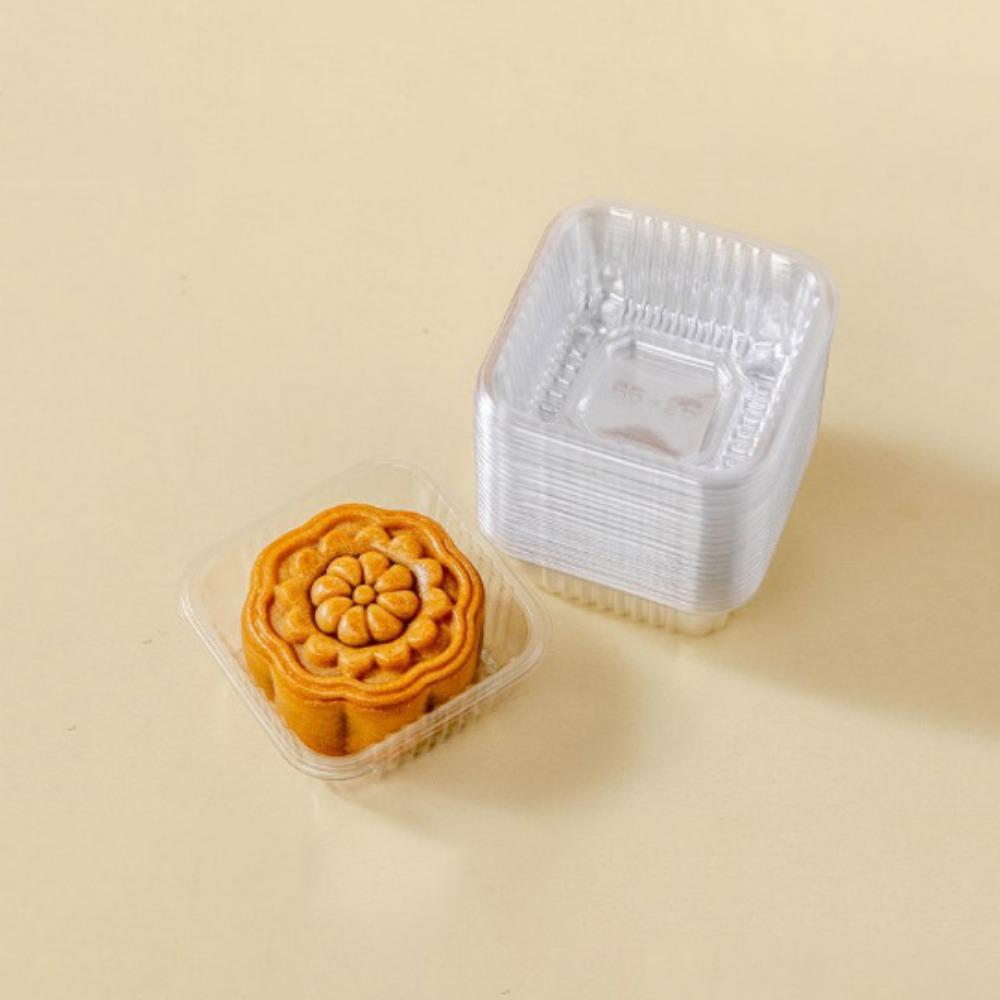 100PCS Plastic Mooncake Packaging Tray Thicken Dessert Plate Mooncake Plastic Inner Tray  Dim Sum