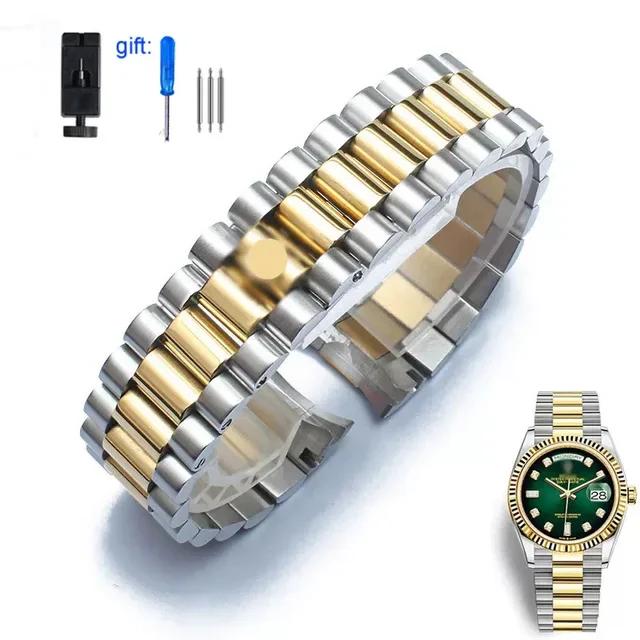 Watchbands For Rolex DATEJUST DAY-DATE OYSTERPERTUAL DATE Stainless Steel Watch Accessories Strap 17mm 20mm 21mm Watch Bracelet