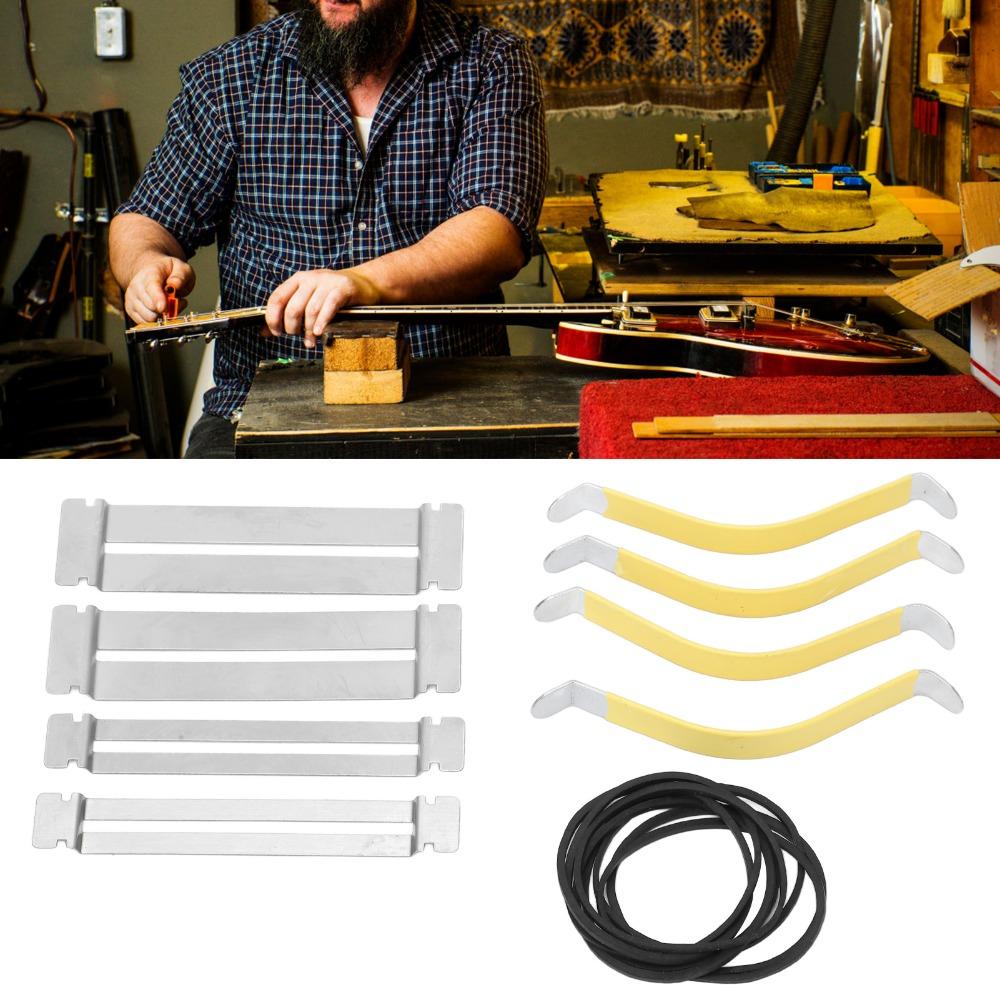 Silver Guitar String Spreader Metal+Rubber Band Fret Polishing Tool Fingerboard Guards For Guitar
