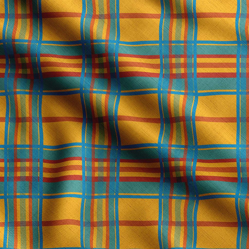 Soimoi Check Print,  Cotton Cambric, Quilting Fabric Sold by The Yard 42 Inch Wide, Medium Weight Cotton Fabric, Sewing  Supplies,Baby