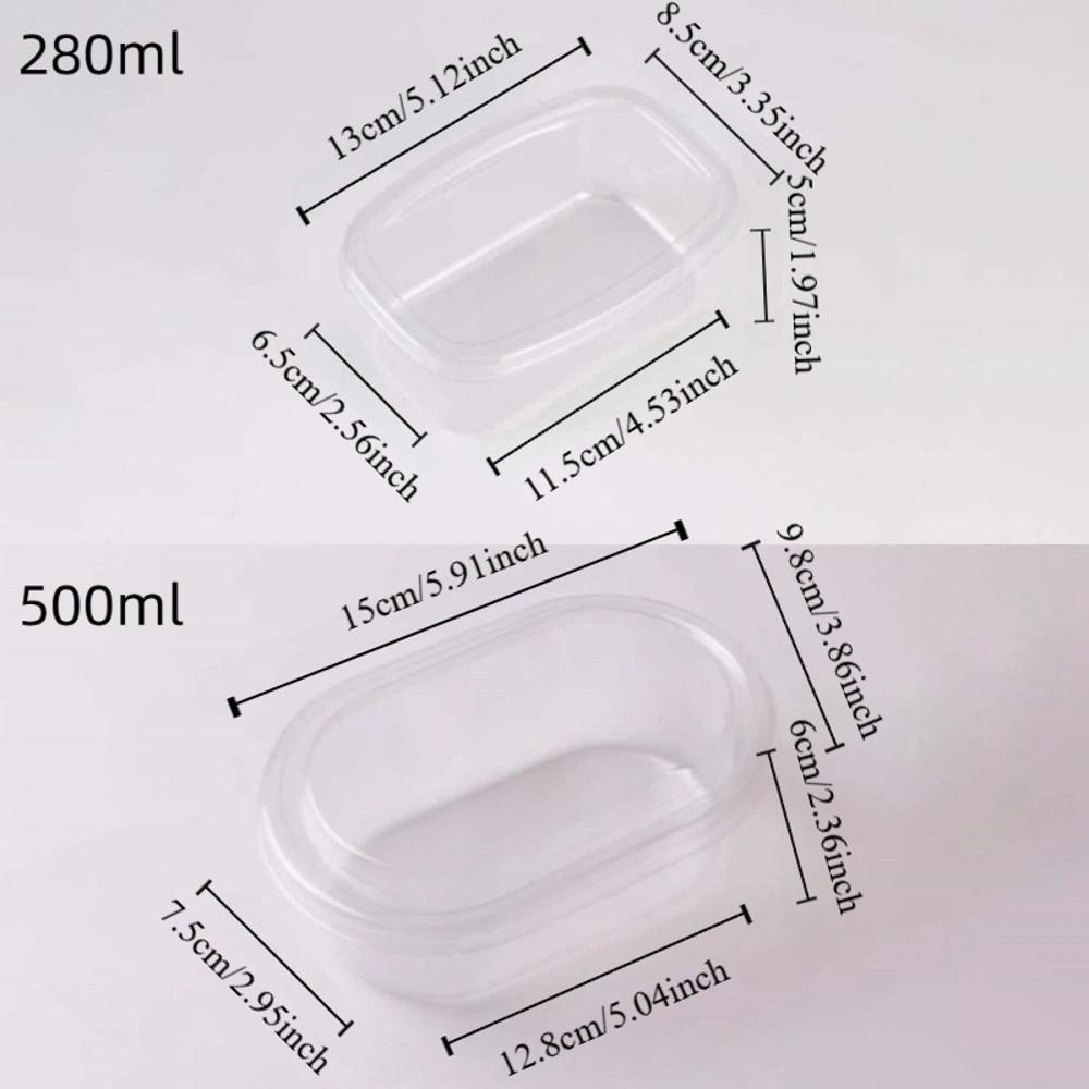 50pcs 500/280ML Dessert Container with Lid Oval Mousse Dessert Cups with Cover Cookie