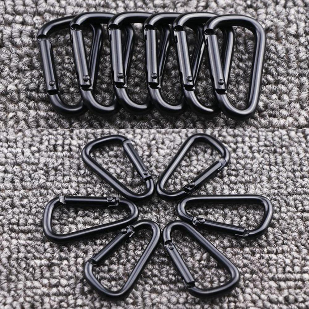 3/6/9pcs Black Packback Buckles Climbing Camping Hiking Water Bottle Hooks Keychain D Carabiner Snap Clip