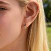 Vnox Gold Plated Copper Colorful Zirconia Butterfly Earrings for Women Girl, Classica White Crystal Stone Earrings Party Gifts