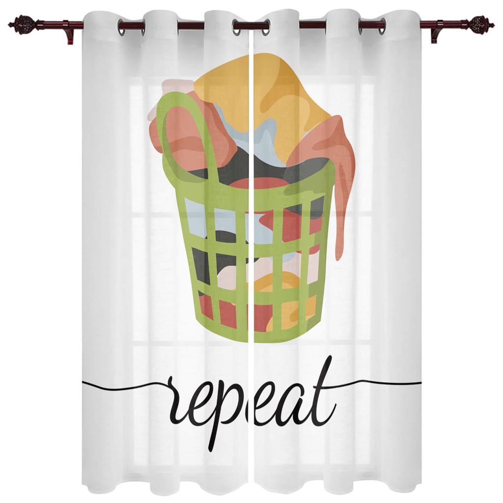 Rysunek pralni Retro Okna Zasłony Salon Luksusowy wystrój Zasłony świąteczne Sypialnia Kuchnia Draperie okienne