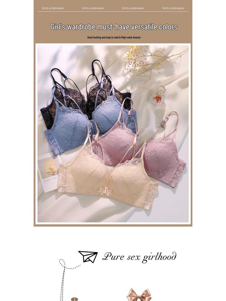 2025 Krajková Bez zad Odnímatelná Ramínka Zapínání Vpředu Bezešvá Push-Up Podprsenka pro Ženy