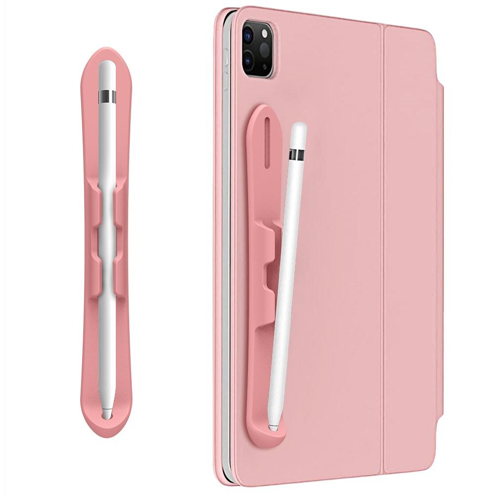 

Silicone Pencil Holder Self Adhesive Anti-loss Tablet Touch Pen Slot Solid Color Multifunctional for Pencil 1st/2nd Generation рожевий