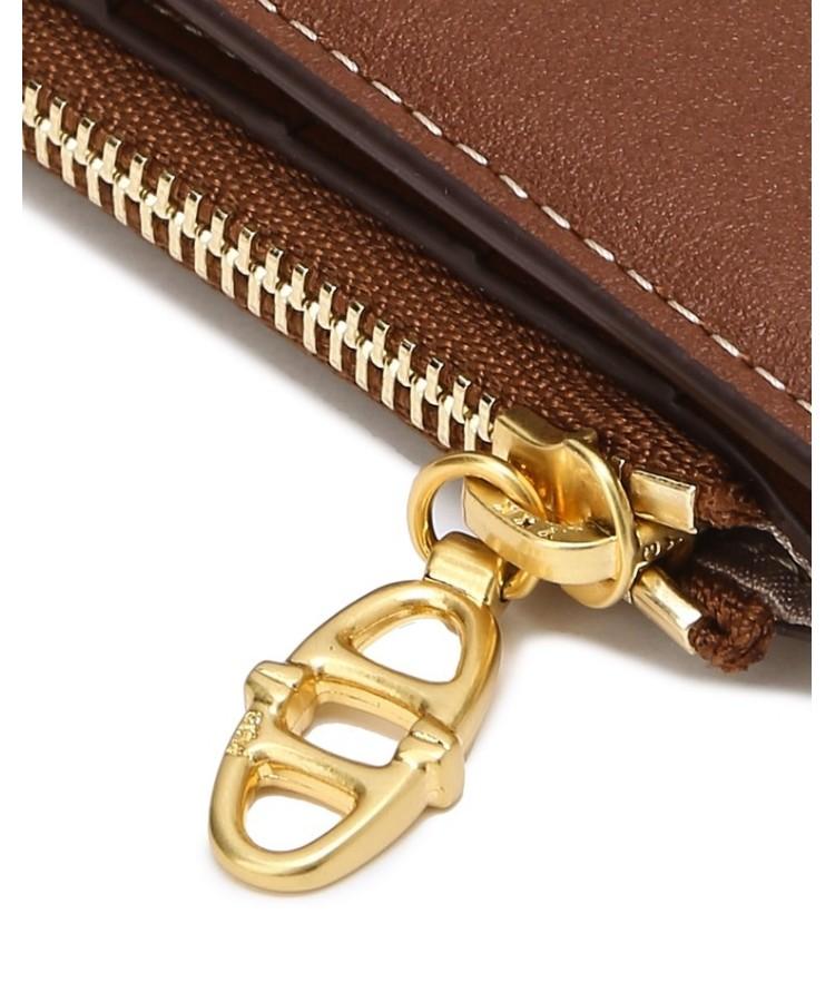 Athe Vanessabruno Brown Leather 2-Fold Long Wallet Aaho6F401W2