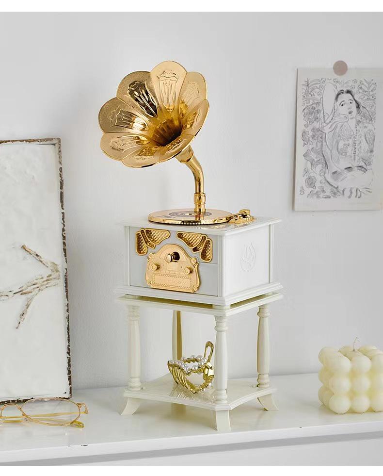 European Retro Vinyl Record Phonograph Music Box - Home, Bar & Cafe Decorative Ornament