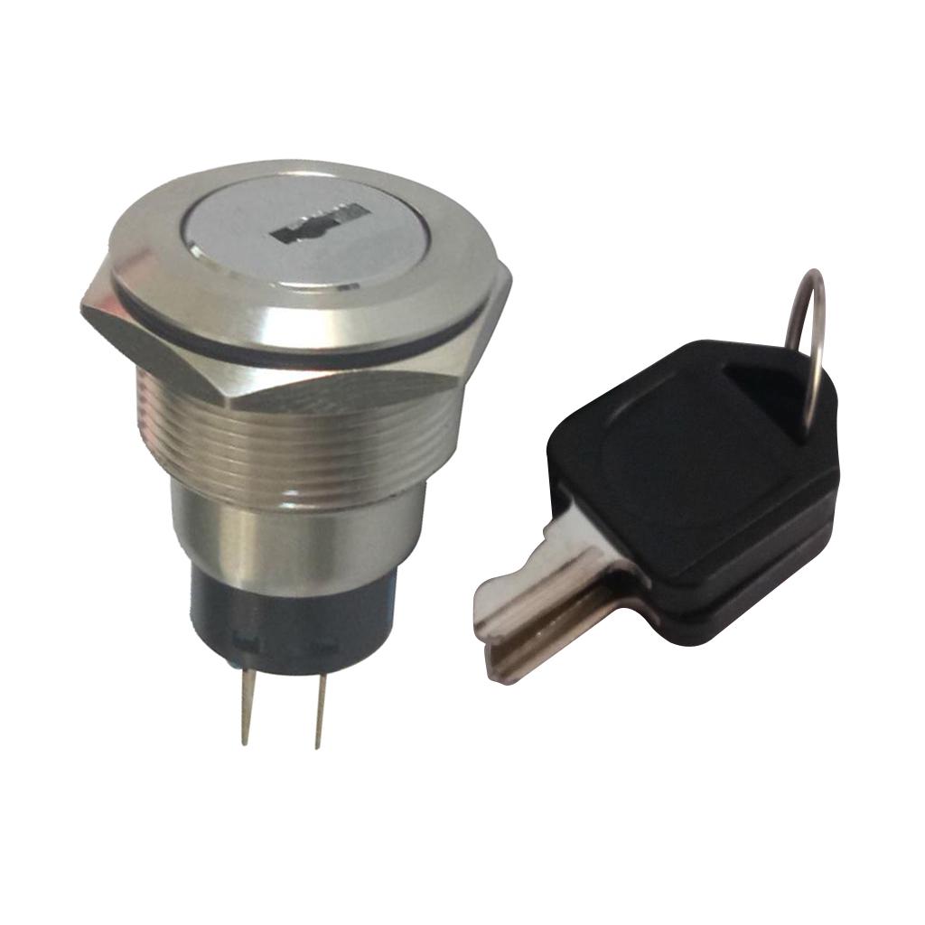 22mm Stainless Steel ON/OFF Electronic Key Switch Lock with 2 Keys 2NO+2NC