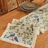 Vintage Green Jacquard Tassel Table Runner with Floral Design - Polyester, Frayed Edges, Perfect for Parties, Birthdays,Weddings,and Family Gatherings