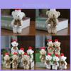 Adorable Christmas Bear Ornament Plush Toy Accessory With Scarf And Bag Charm