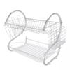 2 Tiers S-Shaped Dish Drainer Drying Rack Home Washing Kitchen Accessories Sink Dish Drainer Drying Rack Organizer