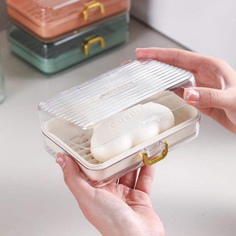 Waterproof Portable Thickened Soap Box with Lid - Creative Dorm Draining Holder for Travel