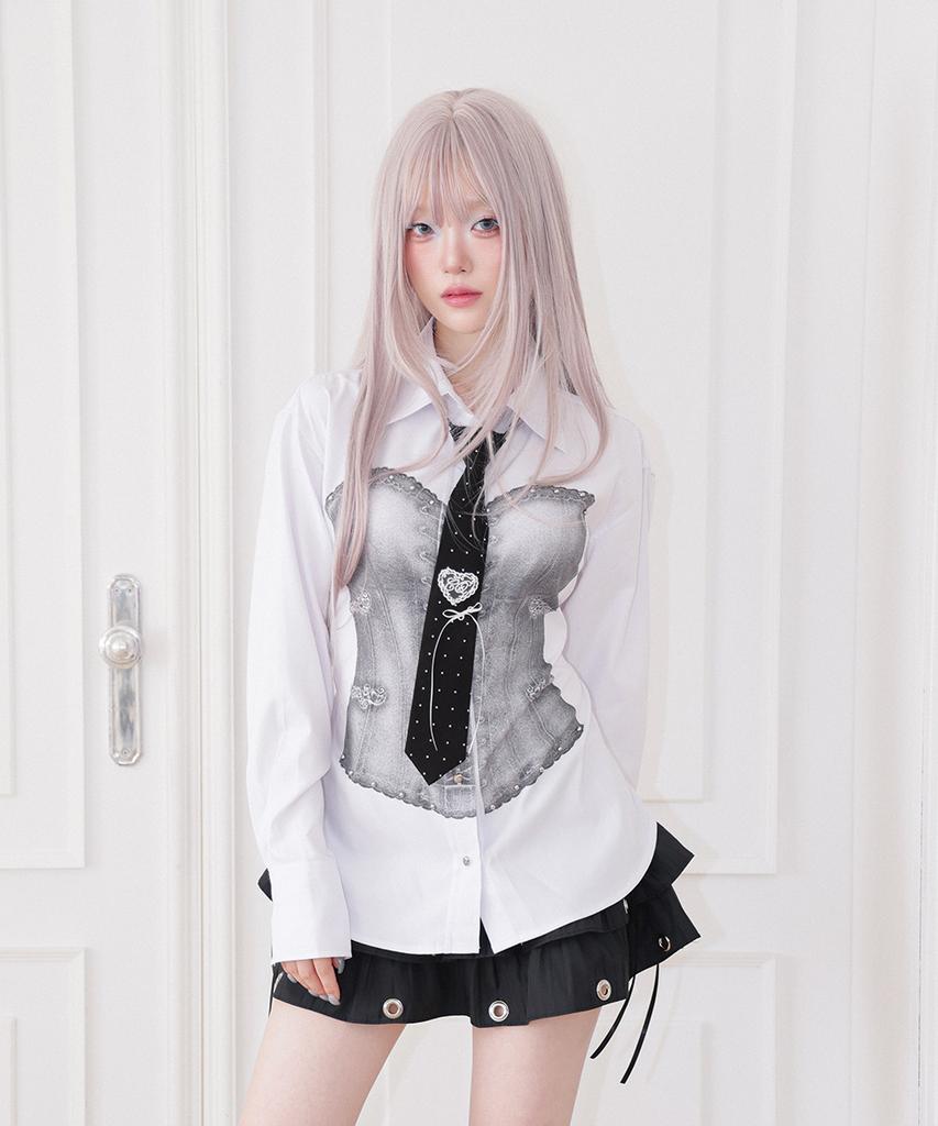 CHERRYQUIRI Cq Lace Heart Neck Tie - Black
