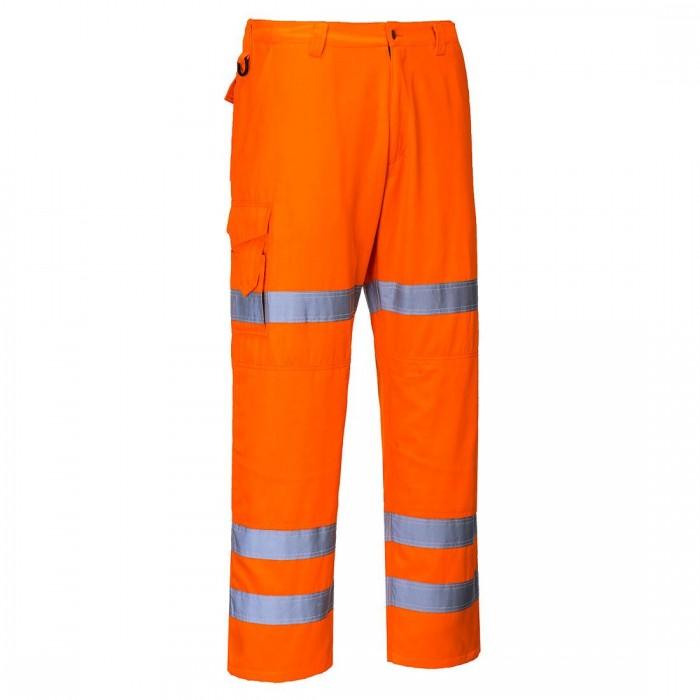 Portwest Mens Triple Band Hi-Vis Work Trousers XXL orange