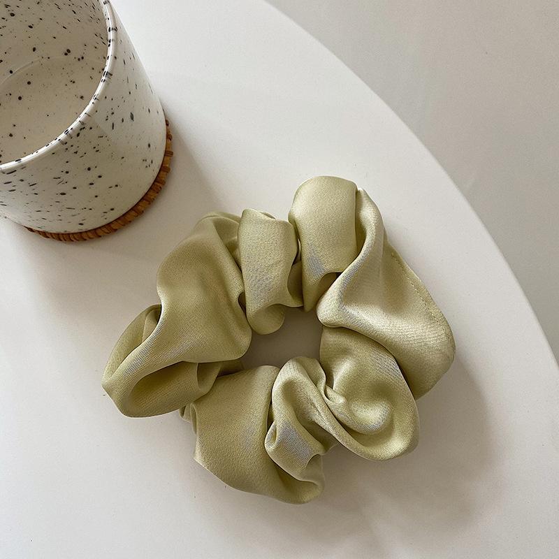 Chouchous en soie vintage pour cheveux, bandes élastiques pour cheveux, couleur unie, pour femmes et filles, couvre-chef, cravates pour queue de cheval, accessoires pour cheveux