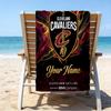 Custom Name Beach Towel Cleveland Cavaliers Logo Beach Towel, Soft Microfiber, Gift for Her/Him, Birthday, for Pool, Beach, Travel, Fan Gifts