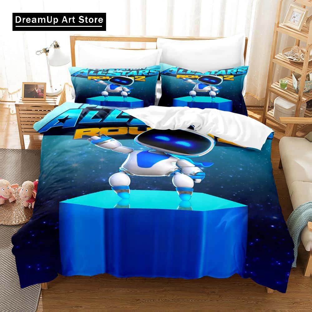 3D tisk Anime Astro Bot Ložní souprava Single Twin Full Queen King Size Postel Dospělý/Dětská ložnice Sady povlečení na peřinu Bytový textil