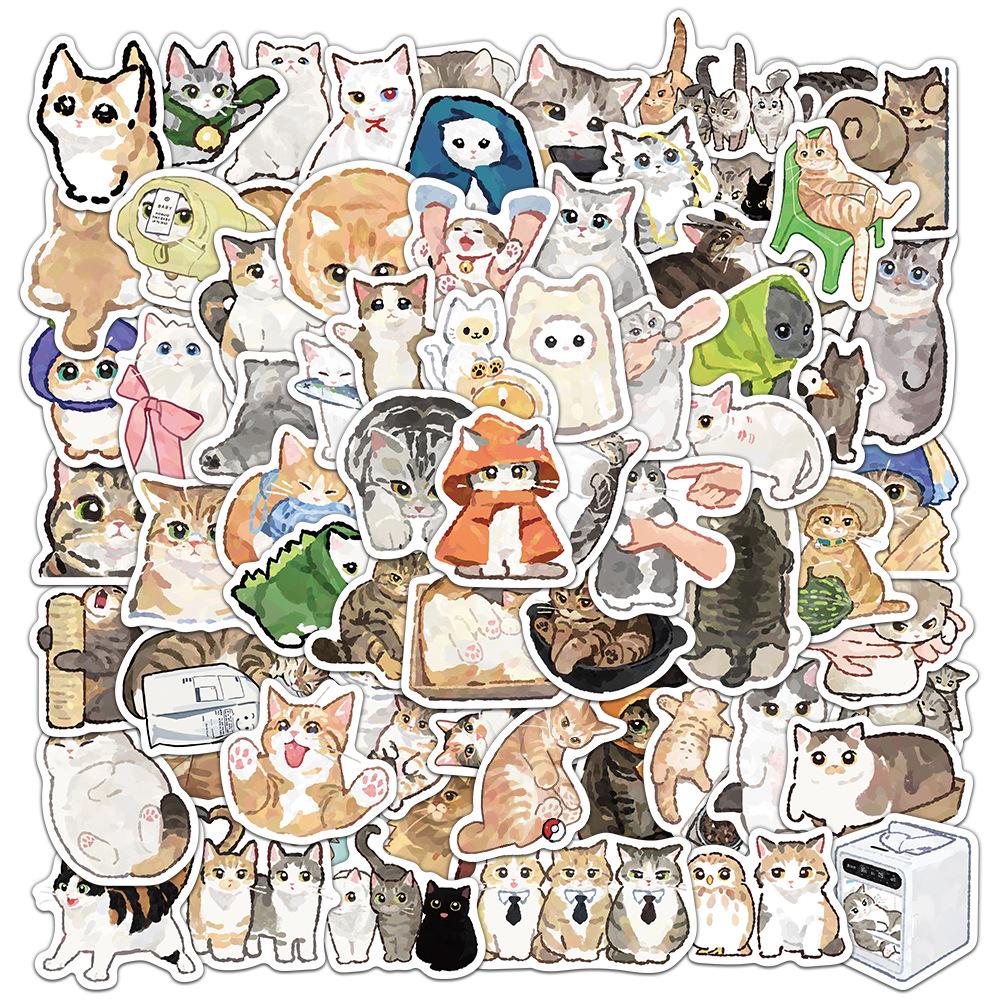 Adorable Kitten & Puppy Stickers: Creative, Waterproof Decals for Notebooks, Bottles, Phones, Skateboards, and Journals.