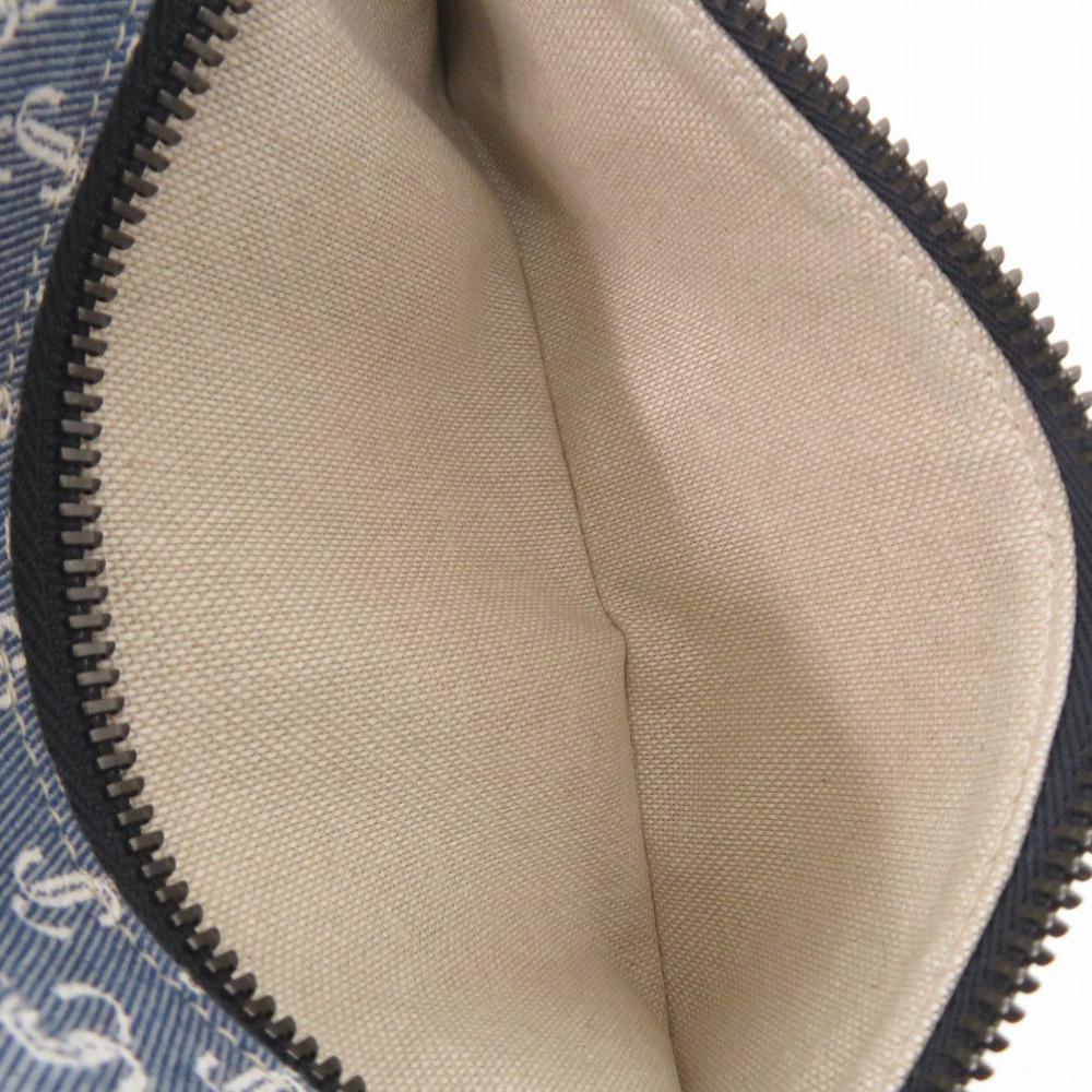 Used AUTHENTIC JIMMY CHOO Body Bag Waist Pouch Blue Denim