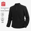 Men's Fleece-Lined Half-Zip Thermal Long-Sleeve T-Shirt