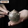 Japanese Ink Wood-fired Porcelain Teapot Retro Stoneware Scholar's Pot Chinese Tea Brewing Kettle Tea Ceremony Accessories Craft