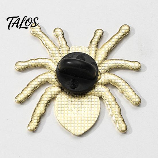 Simulated Spider Lapel Pins Gothic Brooch Pin, Colorful Rhinestones Decor, Retro Personalized Backpack Alloy Decorative Pin for Jackets And Backpacks