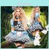 Heißes Filmthema Alice Dienstmädchen Cosplay Kostüm Für Frauen Bühnenauftritt Polyester Outfit