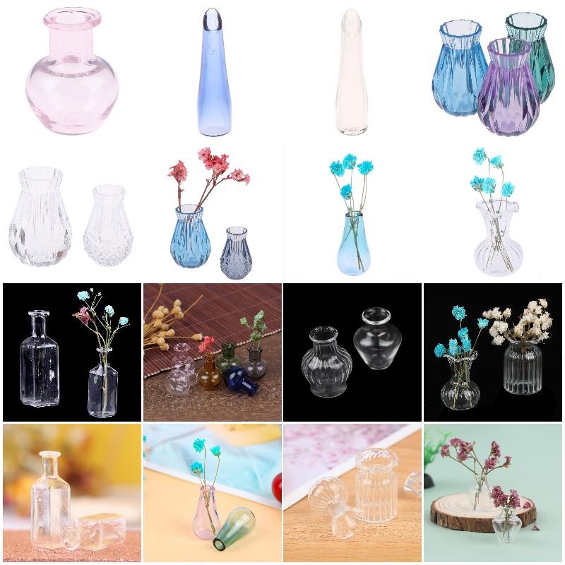 Perfect 1:12 Dollhouse Miniature Glass Vase Transparent Storage Jar Flowerpot Home Garden Decor Handcrafted Accessories
