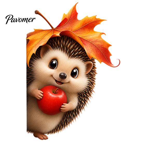 Maple Leaf Window Decals Fall Static Clings, Autumn Hedgehog Glass Decals, Reusable Decorations PVC Stickers for Home, Shop Storefront Harvest Season