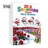 Snowman Hanging Ornaments Advent Calendar, 24Pcs Acrylic 2D Ornament Set Christmas Tree Decorations with Bouquet Flowers, Decor, Holiday Gift for Kids