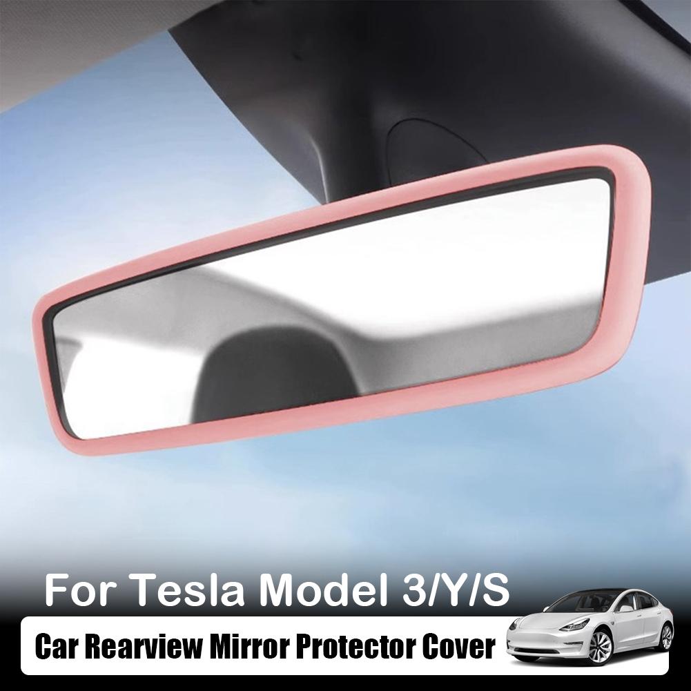 For Tesla Model Y Rear View Mirror Protector Frame Silicone Rearview Mirror Cover Sleeve For Tesla Model Y/S Decoration Acc O8L1