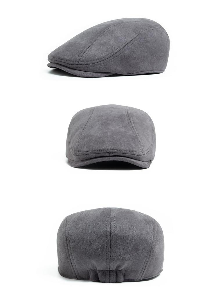 Men's Retro Suede Beret: Autumn/Winter Elastic Duckbill Painter Hat