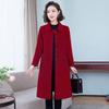 Elegant Pure Color Double Faced Wool Coat Women Slim Fit Mid Long High Quality Autumn Winter Trench Coat