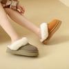 Casual and Comfortable Short Snow Boots Women's 2025 New One-pedal Winter Fluffy Cotton Shoes Small Platform Shoes