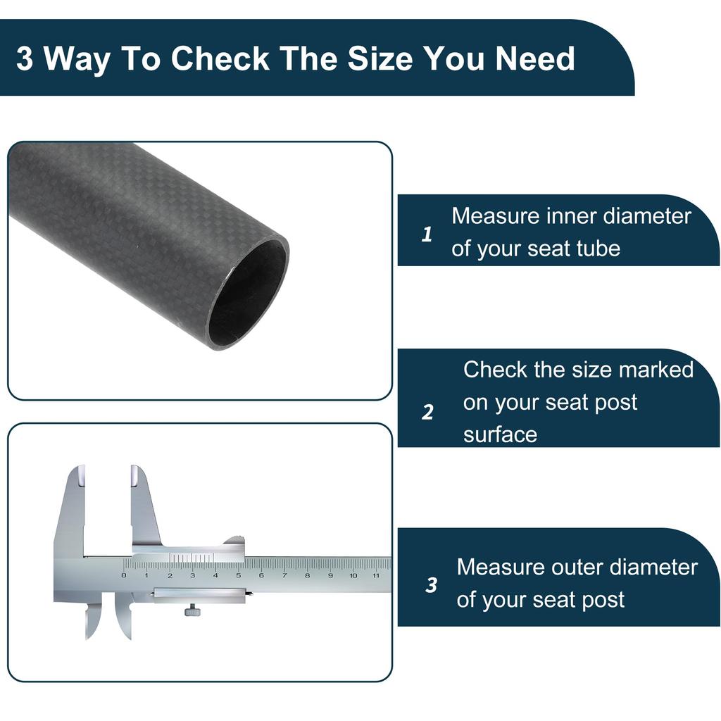 TUCKBOLD Lightweight Bicycle Seatpost, Bicycle Saddle Post, Seat Tube, Matte Black, 33.9x300mm, Carbon Fiber, 1 Piece