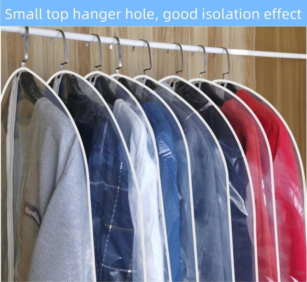 1-20pcs Hanging Dustproof Garment Cover Washable Clothes Bag for Wedding Dress Suit Coat Closet Wardrobe Clothing Storage